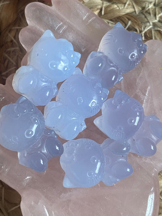Blue chalcedony hello kitty